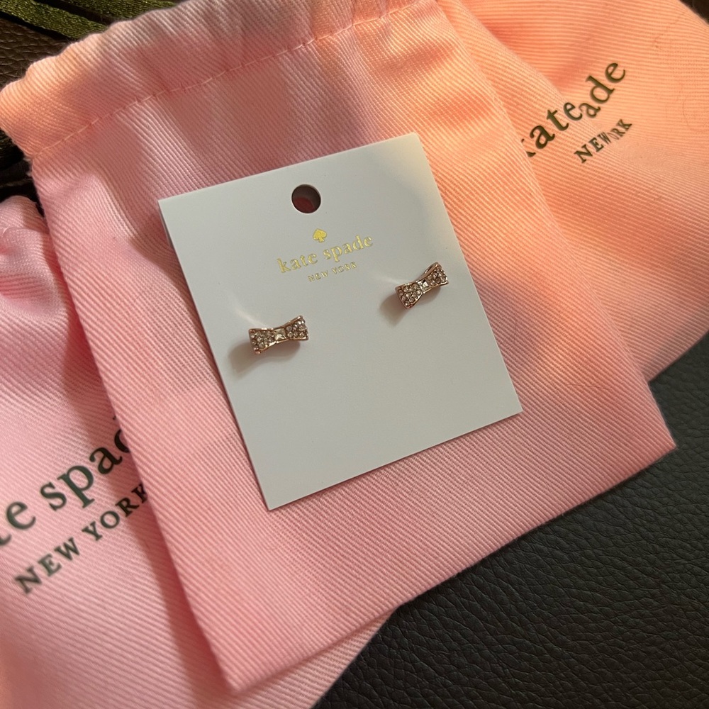 3 pairs- kate spade rose gold earrings